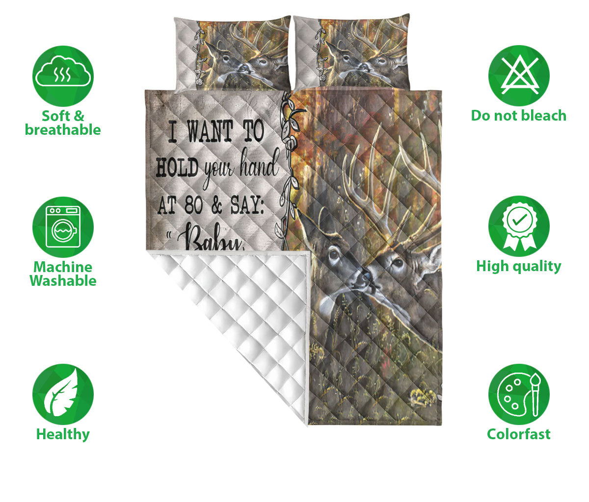 Ohaprints-Quilt-Bed-Set-Pillowcase-Hunter-Couple-Buck-Doe-Deer-Hunting-I-Want-To-Hold-Custom-Personalized-Name-Blanket-Bedspread-Bedding-2688-Double (70'' x 80'')