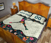 Ohaprints-Quilt-Bed-Set-Pillowcase-Baseball-Softball-Girl-Pitcher-Flower-Player-Custom-Personalized-Name-Number-Blanket-Bedspread-Bedding-2942-King (90&#39;&#39; x 100&#39;&#39;)