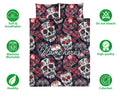 Ohaprints-Quilt-Bed-Set-Pillowcase-Calavera-Sugar-Skull-Rose-Flower-Unique-Gift-Idea-Custom-Personalized-Name-Blanket-Bedspread-Bedding-1762-Double (70'' x 80'')