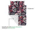 Ohaprints-Quilt-Bed-Set-Pillowcase-Calavera-Sugar-Skull-Rose-Flower-Unique-Gift-Idea-Custom-Personalized-Name-Blanket-Bedspread-Bedding-1762-Queen (80'' x 90'')