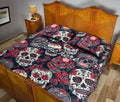 Ohaprints-Quilt-Bed-Set-Pillowcase-Calavera-Sugar-Skull-Rose-Flower-Unique-Gift-Idea-Custom-Personalized-Name-Blanket-Bedspread-Bedding-1762-King (90'' x 100'')