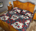 Ohaprints-Quilt-Bed-Set-Pillowcase-Floral-Calavera-Sugar-Skull-Rose-Flower-Unique-Idea-Custom-Personalized-Name-Blanket-Bedspread-Bedding-2351-King (90'' x 100'')