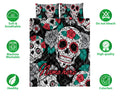 Ohaprints-Quilt-Bed-Set-Pillowcase-Calavera-Sugar-Skull-Rose-Flower-Unique-Idea-Black-Custom-Personalized-Name-Blanket-Bedspread-Bedding-2944-Double (70'' x 80'')