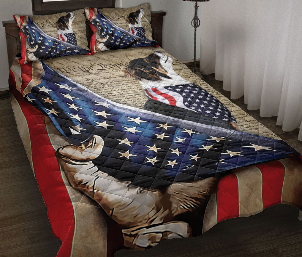 Ohaprints-Quilt-Bed-Set-Pillowcase-Border-Collie-Patriotic-Dog-Lover-American-History-Us-Flag-We-The-People-Blanket-Bedspread-Bedding-260-Throw (55'' x 60'')