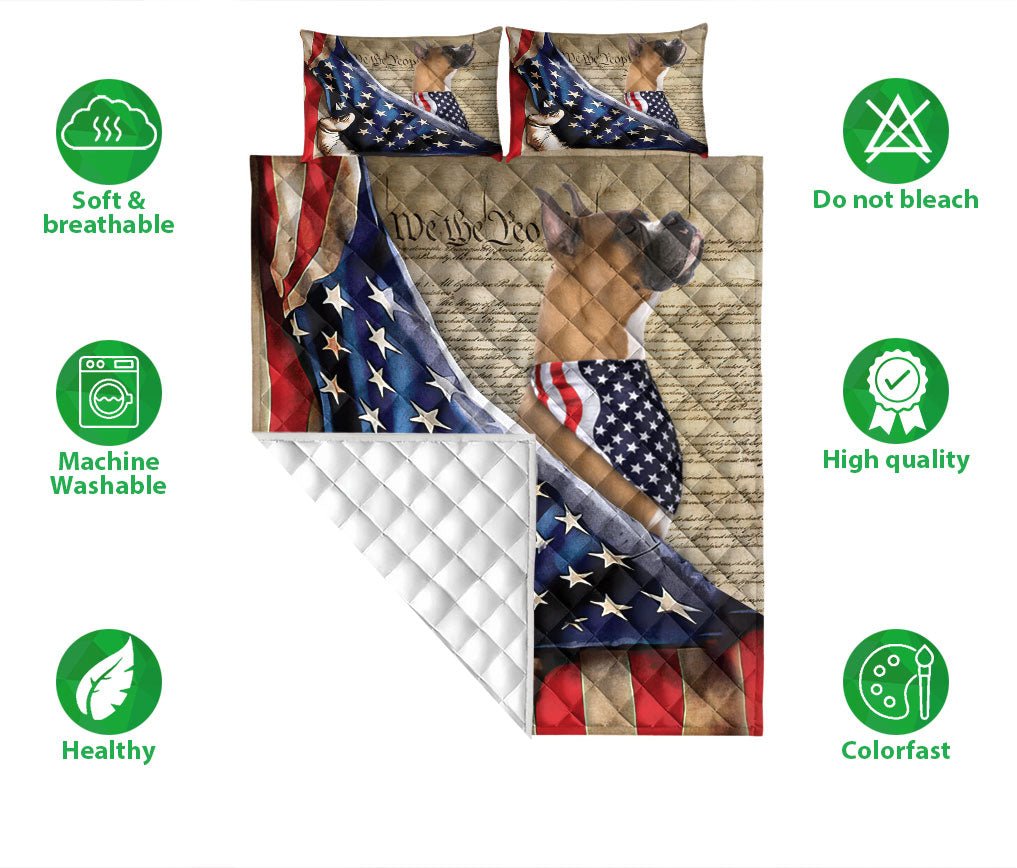 Ohaprints-Quilt-Bed-Set-Pillowcase-Boxer-Patriotic-Dog-Lover-American-History-Us-Flag-We-The-People-Blanket-Bedspread-Bedding-1431-Double (70'' x 80'')