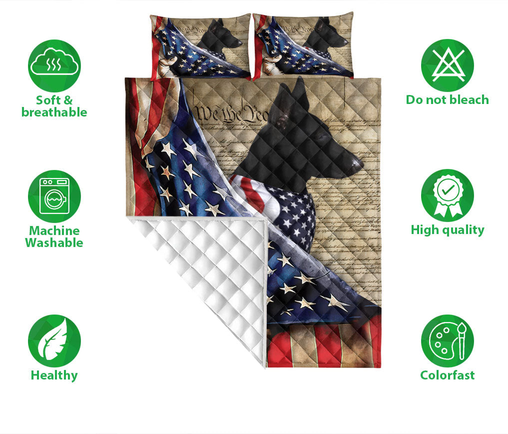 Ohaprints-Quilt-Bed-Set-Pillowcase-Black-German-Shepherd-Patriotic-Dog-Lover-American-History-Us-Flag-We-People-Blanket-Bedspread-Bedding-1432-Double (70'' x 80'')