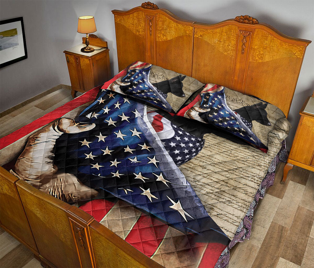 Ohaprints-Quilt-Bed-Set-Pillowcase-Black-German-Shepherd-Patriotic-Dog-Lover-American-History-Us-Flag-We-People-Blanket-Bedspread-Bedding-1432-Queen (80'' x 90'')