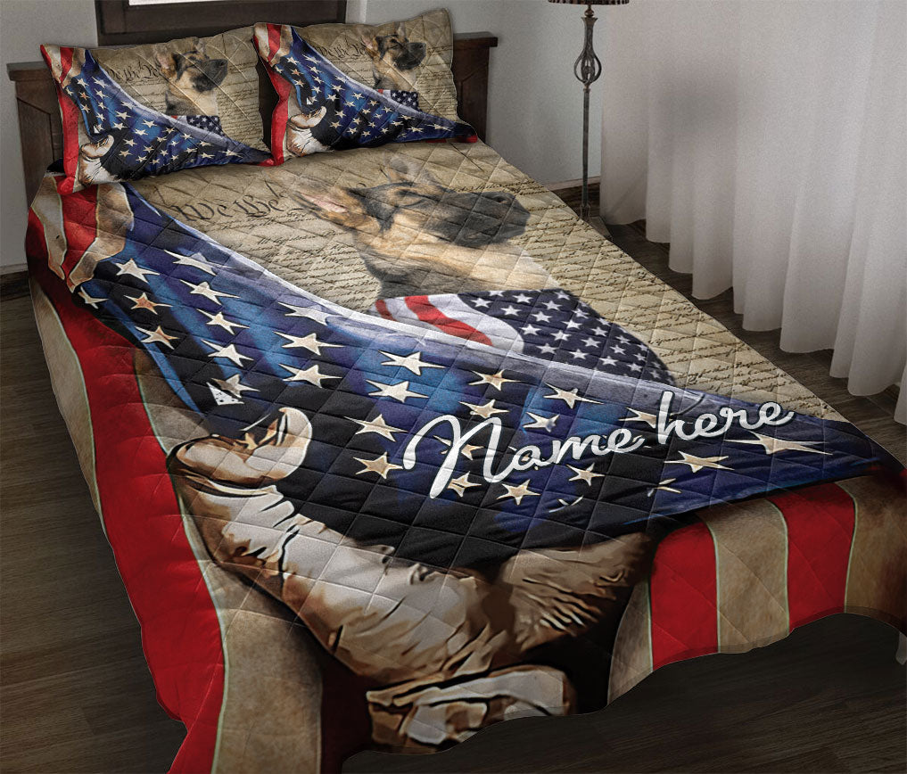 Ohaprints-Quilt-Bed-Set-Pillowcase-German-Shepherd-Dog-Lover-American-Flag-We-People-Custom-Personalized-Name-Blanket-Bedspread-Bedding-2018-Throw (55'' x 60'')