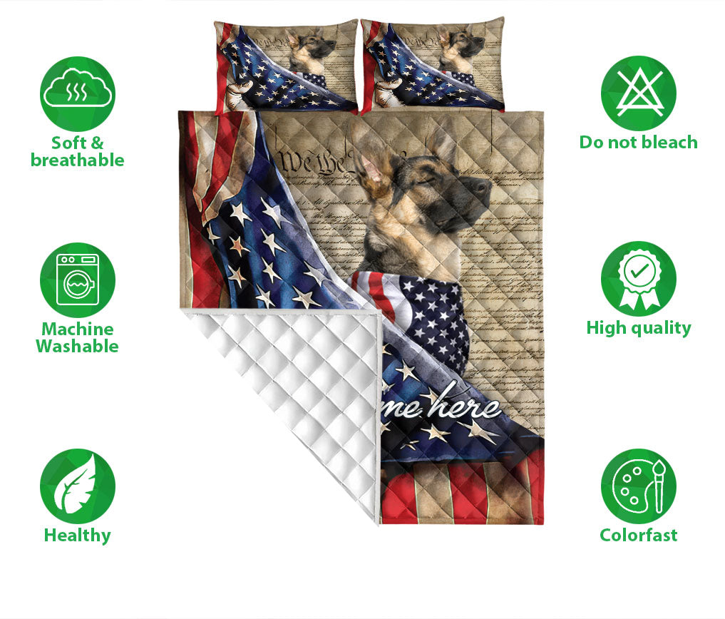 Ohaprints-Quilt-Bed-Set-Pillowcase-German-Shepherd-Dog-Lover-American-Flag-We-People-Custom-Personalized-Name-Blanket-Bedspread-Bedding-2018-Double (70'' x 80'')