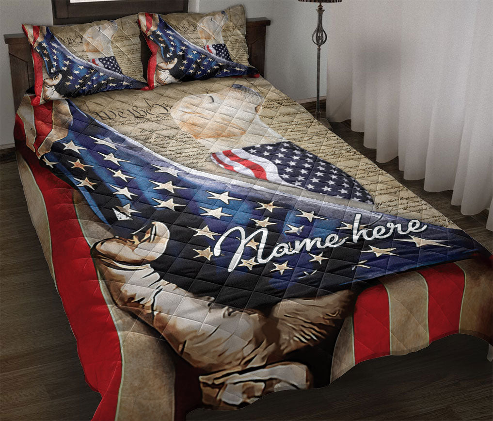 Ohaprints-Quilt-Bed-Set-Pillowcase-Labrador-Patriotic-Dog-Lover-American-Flag-We-People-Custom-Personalized-Name-Blanket-Bedspread-Bedding-2019-Throw (55'' x 60'')