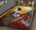 Ohaprints-Quilt-Bed-Set-Pillowcase-Border-Collie-Patriotic-Dog-Lover-American-Eagle-Us-Flag-We-The-People-Blanket-Bedspread-Bedding-1434-King (90'' x 100'')