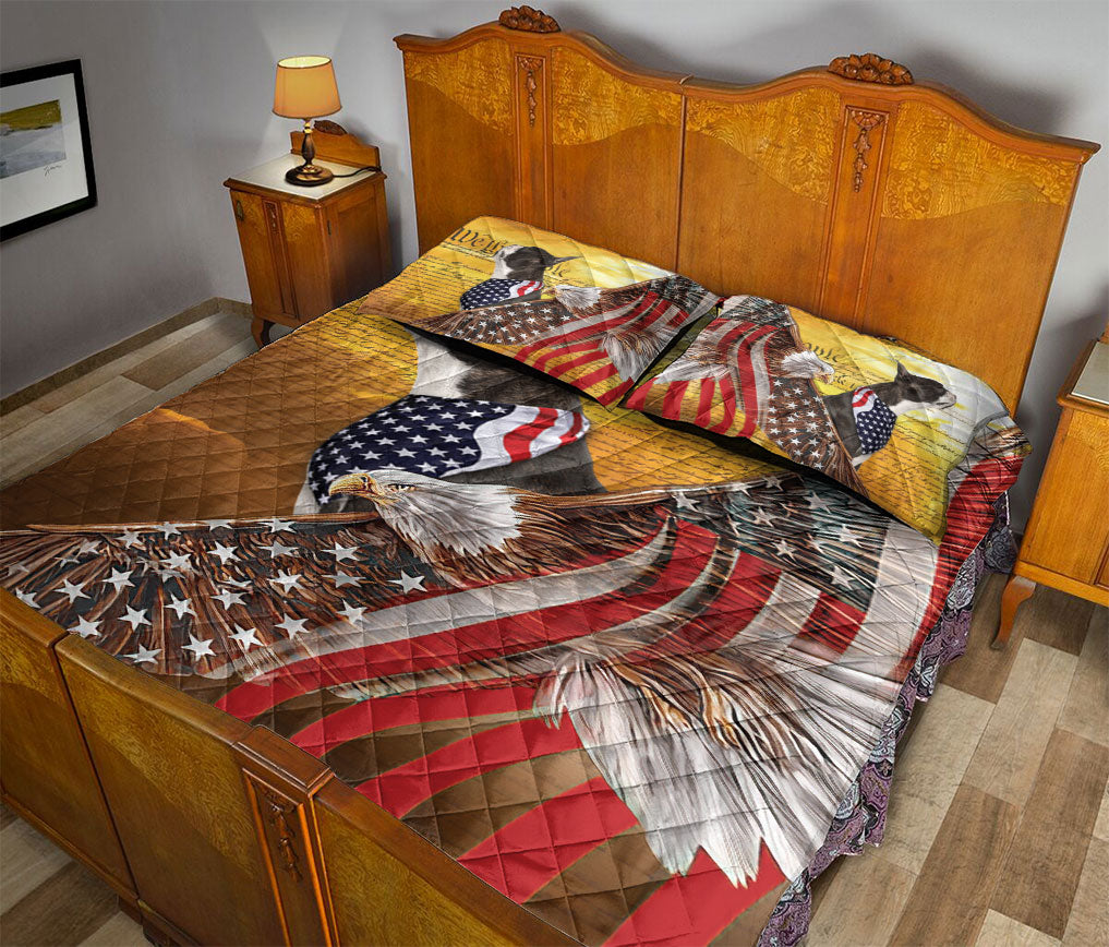 Ohaprints-Quilt-Bed-Set-Pillowcase-Boston-Terrier-Patriotic-Dog-Lover-American-Eagle-Us-Flag-We-The-People-Blanket-Bedspread-Bedding-2020-Queen (80'' x 90'')