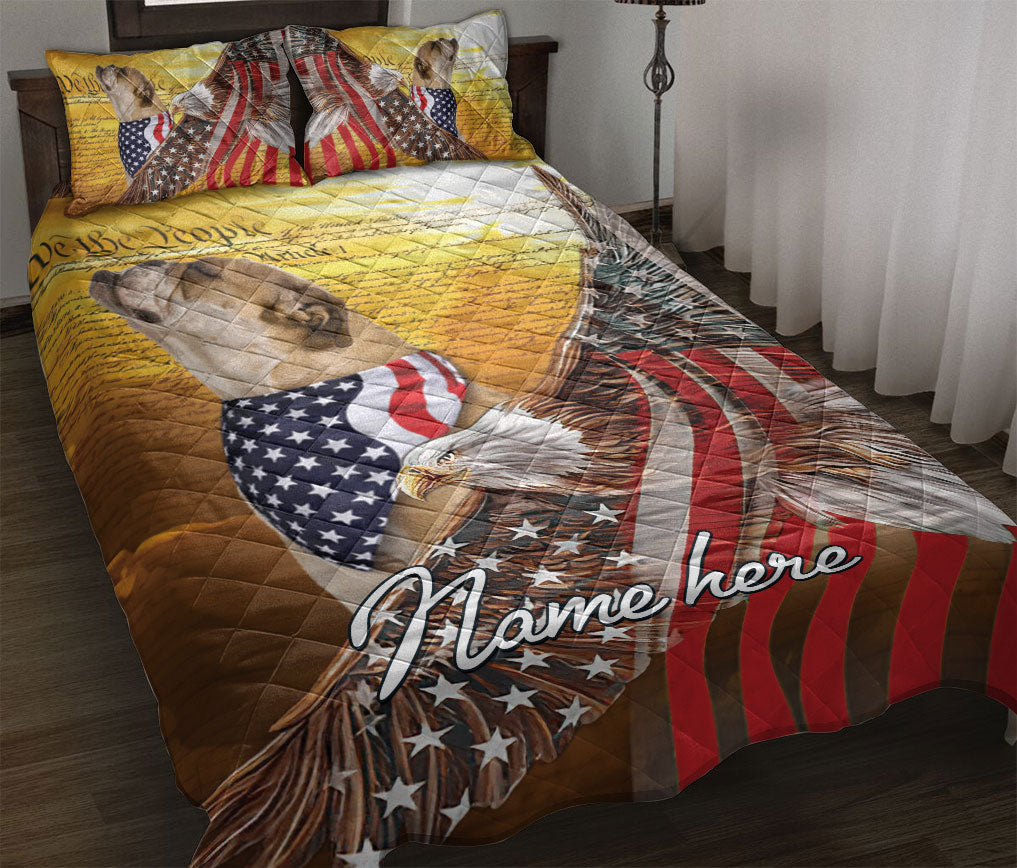 Ohaprints-Quilt-Bed-Set-Pillowcase-Bulldog-Patriotic-Dog-American-Eagle--Flag-We-People-Custom-Personalized-Name-Blanket-Bedspread-Bedding-12-Throw (55'' x 60'')