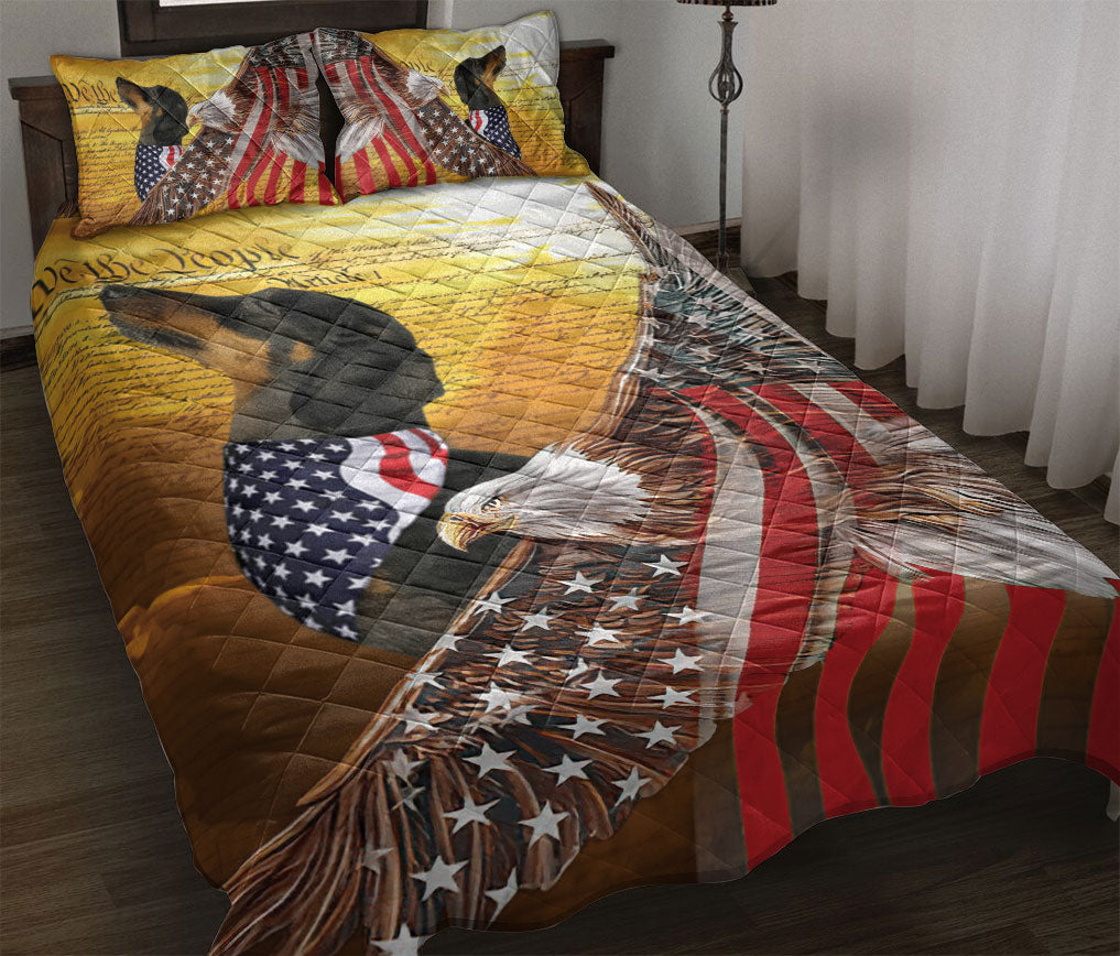 Ohaprints-Quilt-Bed-Set-Pillowcase-Dachshund-Patriotic-Dog-Lover-American-Eagle-Us-Flag-We-The-People-Blanket-Bedspread-Bedding-601-Throw (55'' x 60'')