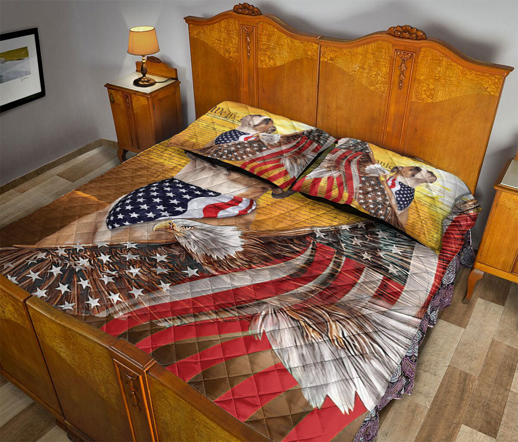 Ohaprints-Quilt-Bed-Set-Pillowcase-English-Bulldog-Patriotic-Dog-Lover-American-Eagle-Us-Flag-We-The-People-Blanket-Bedspread-Bedding-855-Queen (80'' x 90'')