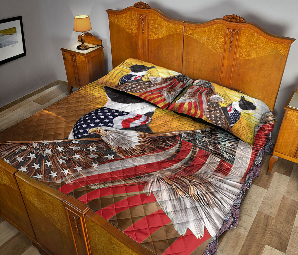 Ohaprints-Quilt-Bed-Set-Pillowcase-French-Bulldog-Patriotic-Dog-Lover-American-Eagle-Us-Flag-We-The-People-Blanket-Bedspread-Bedding-1775-Queen (80'' x 90'')