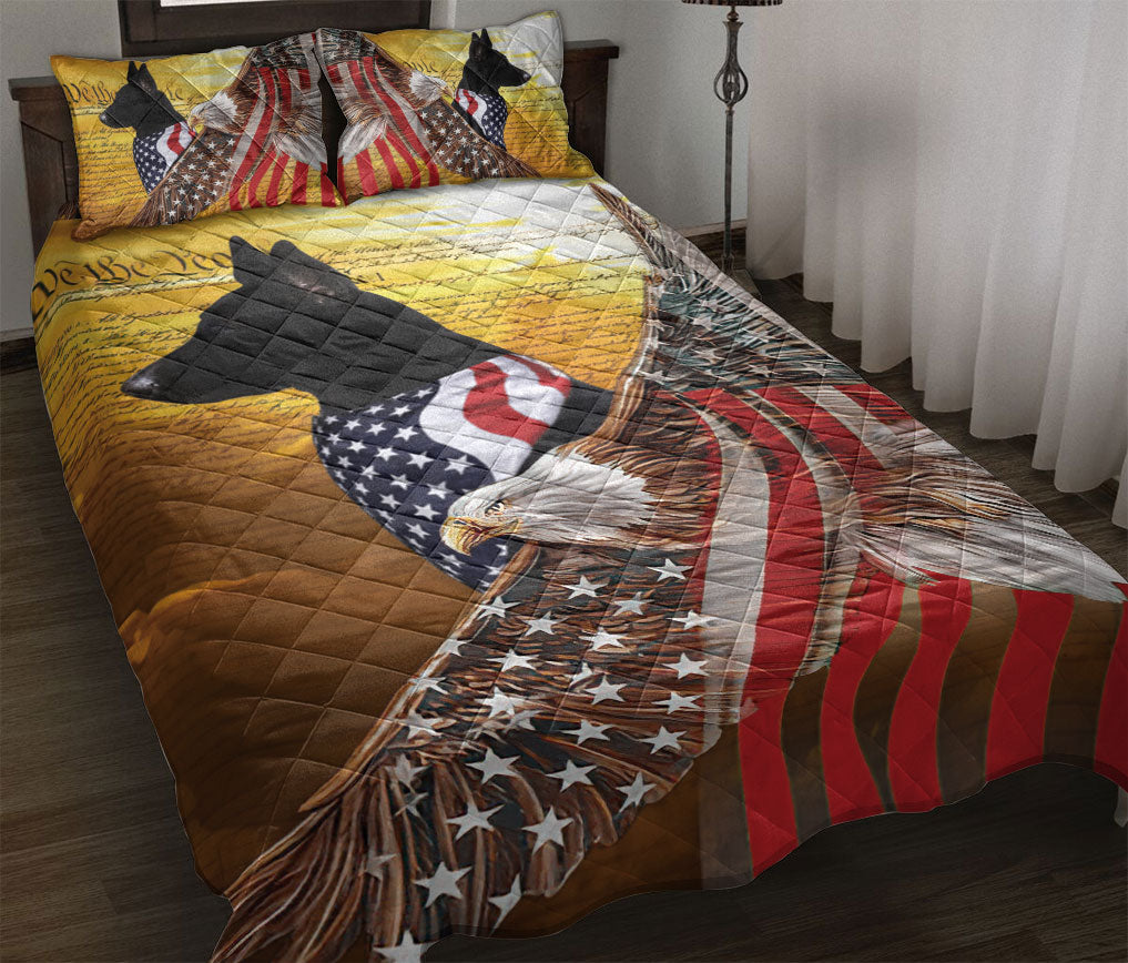 Ohaprints-Quilt-Bed-Set-Pillowcase-Black-German-Shepherd-Patriotic-Dog-Lover-American-Eagle-Us-Flag-We-The-People-Blanket-Bedspread-Bedding-1435-Throw (55'' x 60'')