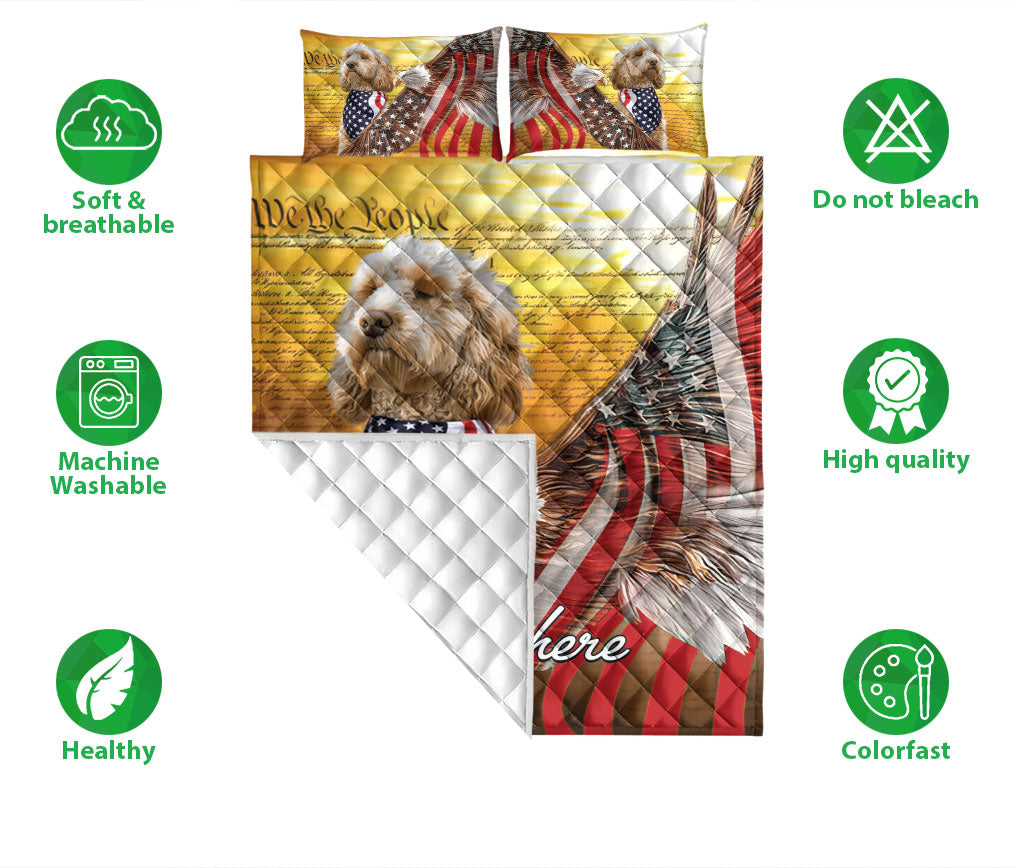 Ohaprints-Quilt-Bed-Set-Pillowcase-Golden-Doodle-Patriotic-Dog-American-Eagle-Us-Flag-Custom-Personalized-Name-Blanket-Bedspread-Bedding-2364-Double (70'' x 80'')