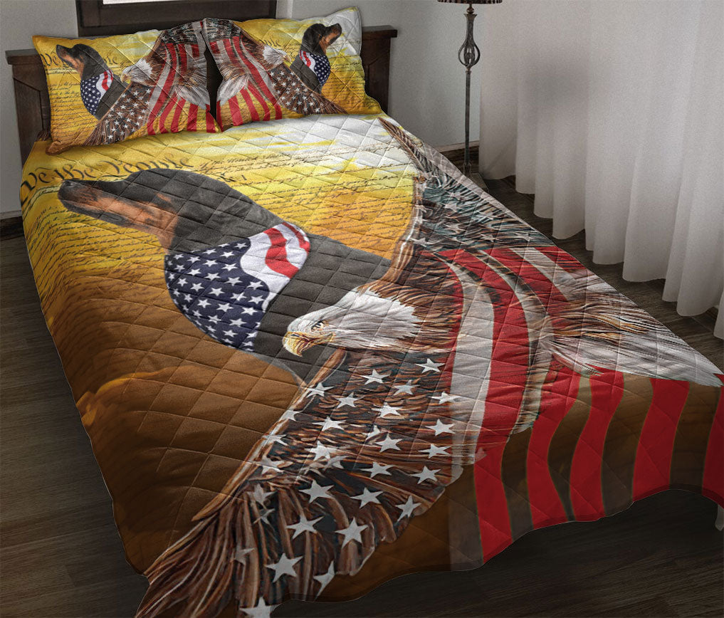 Ohaprints-Quilt-Bed-Set-Pillowcase-Rottweiler-Patriotic-Dog-Lover-American-Eagle-Us-Flag-We-The-People-Blanket-Bedspread-Bedding-2022-Throw (55'' x 60'')