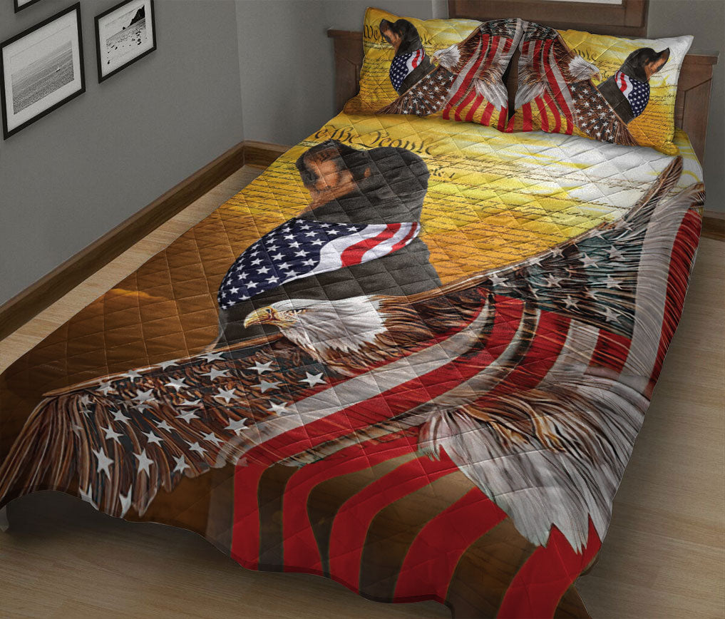 Ohaprints-Quilt-Bed-Set-Pillowcase-Rottweiler-Patriotic-Dog-Lover-American-Eagle-Us-Flag-We-The-People-Blanket-Bedspread-Bedding-2022-King (90'' x 100'')