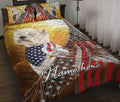 Ohaprints-Quilt-Bed-Set-Pillowcase-Westie-West-Highland-Terrier-Dog-American-Eagle-Flag-Custom-Personalized-Name-Blanket-Bedspread-Bedding-2616-Throw (55'' x 60'')