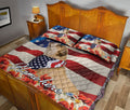 Ohaprints-Quilt-Bed-Set-Pillowcase-Bulldog-Patriotic-Dog-Lover-God-Bless-America-Us-Flag-Custom-Personalized-Name-Blanket-Bedspread-Bedding-1792-Queen (80'' x 90'')