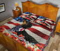 Ohaprints-Quilt-Bed-Set-Pillowcase-Dachshund-Patriotic-Dog-Lover-God-Bless-America-Flag-Custom-Personalized-Name-Blanket-Bedspread-Bedding-2023-Queen (80'' x 90'')