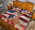 Ohaprints-Quilt-Bed-Set-Pillowcase-English-Bulldog-Patriotic-Dog-Lover-God-Bless-America-Us-Flag-Blanket-Bedspread-Bedding-2617-Queen (80'' x 90'')