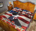 Ohaprints-Quilt-Bed-Set-Pillowcase-French-Bulldog-Dog-Lover-God-Bless-America-Us-Flag-Custom-Personalized-Name-Blanket-Bedspread-Bedding-603-Queen (80'' x 90'')