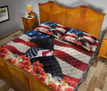 Ohaprints-Quilt-Bed-Set-Pillowcase-Black-German-Shepherd-Patriotic-Dog-Lover-God-Bless-America-Us-Flag-Blanket-Bedspread-Bedding-267-Queen (80'' x 90'')