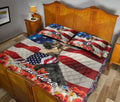 Ohaprints-Quilt-Bed-Set-Pillowcase-German-Shepherd-Dog-Lover-God-Bless-America-Us-Flag-Custom-Personalized-Name-Blanket-Bedspread-Bedding-858-Queen (80'' x 90'')