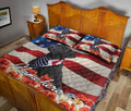 Ohaprints-Quilt-Bed-Set-Pillowcase-Black-Labrador-Dog-Lover-God-Bless-America-Us-Flag-Custom-Personalized-Name-Blanket-Bedspread-Bedding-1438-Queen (80'' x 90'')