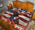 Ohaprints-Quilt-Bed-Set-Pillowcase-Chocolate-Labrador-Patriotic-Dog-Lover-God-Bless-America-Us-Flag-Blanket-Bedspread-Bedding-1777-Queen (80'' x 90'')