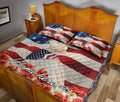 Ohaprints-Quilt-Bed-Set-Pillowcase-Labrador-Patriotic-Dog-Lover-God-Bless-America-Flag-Custom-Personalized-Name-Blanket-Bedspread-Bedding-2366-Queen (80'' x 90'')