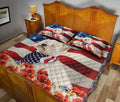 Ohaprints-Quilt-Bed-Set-Pillowcase-Westie-West-Highland-White-Terrier-Patriotic-Dog-Lover-God-Bless-America-Flag-Blanket-Bedspread-Bedding-742-Queen (80'' x 90'')