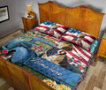 Ohaprints-Quilt-Bed-Set-Pillowcase-Beagle-In-Car-Patriotic-Dog-Lover-America-Flag-Flower-Custom-Personalized-Name-Blanket-Bedspread-Bedding-15-Queen (80'' x 90'')