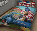 Ohaprints-Quilt-Bed-Set-Pillowcase-Beagle-In-Car-Patriotic-Dog-Lover-America-Flag-Flower-Custom-Personalized-Name-Blanket-Bedspread-Bedding-15-King (90'' x 100'')