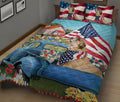 Ohaprints-Quilt-Bed-Set-Pillowcase-Bulldog-In-Car-Patriotic-Dog-Lover-America-Us-Flag-Flower-Spring-Country-Road-Blanket-Bedspread-Bedding-1440-King (90'' x 100'')