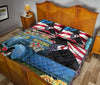 Ohaprints-Quilt-Bed-Set-Pillowcase-Black-German-Shepherd-In-Car-Patriotic-Dog-Lover-America-Us-Flag-Flower-Spring-Blanket-Bedspread-Bedding-861-Queen (80&#39;&#39; x 90&#39;&#39;)