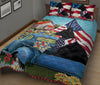 Ohaprints-Quilt-Bed-Set-Pillowcase-Black-German-Shepherd-In-Car-Patriotic-Dog-Lover-America-Us-Flag-Flower-Spring-Blanket-Bedspread-Bedding-861-King (90&#39;&#39; x 100&#39;&#39;)