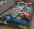 Ohaprints-Quilt-Bed-Set-Pillowcase-German-Shepherd-In-Car-Patriotic-Dog-Lover-America-Us-Flag-Flower-Spring-Blanket-Bedspread-Bedding-1441-King (90'' x 100'')