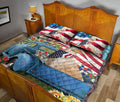Ohaprints-Quilt-Bed-Set-Pillowcase-Golden-Retriever-Patriotic-Dog-Lover-America-Flag-Flower-Spring-Country-Road-Blanket-Bedspread-Bedding-2621-Queen (80'' x 90'')