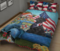 Ohaprints-Quilt-Bed-Set-Pillowcase-Black-Labrador-Patriotic-Dog-Lover-America-Us-Flag-Flower-Spring-Country-Road-Blanket-Bedspread-Bedding-271-King (90'' x 100'')