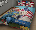 Ohaprints-Quilt-Bed-Set-Pillowcase-Westie-West-Highland-Dog-Lover-America-Us-Flag-Flower-Custom-Personalized-Name-Blanket-Bedspread-Bedding-272-King (90'' x 100'')