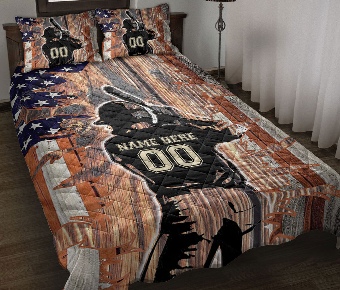 Ohaprints-Quilt-Bed-Set-Pillowcase-America-Flag-Baseball-Player-Batter-Russtic-Custom-Personalized-Name-Number-Blanket-Bedspread-Bedding-1921-Throw (55'' x 60'')