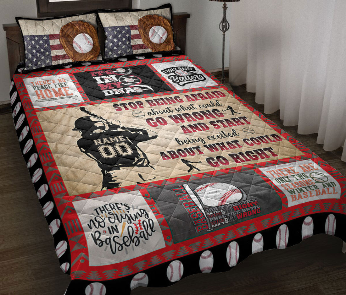 Ohaprints-Quilt-Bed-Set-Pillowcase-Baseball-Player-Fan-Batter-Stop-Being-Afraid-Custom-Personalized-Name-Number-Blanket-Bedspread-Bedding-755-Throw (55'' x 60'')