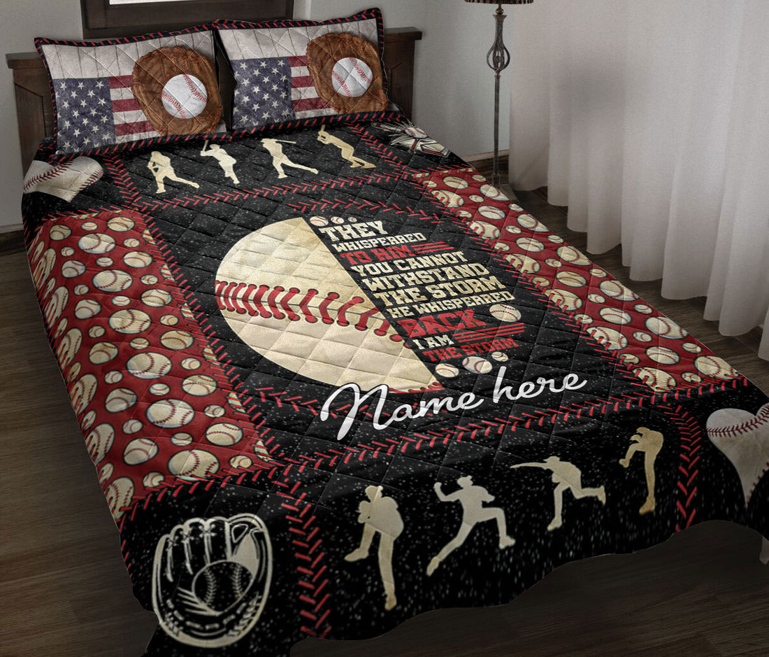 Ohaprints-Quilt-Bed-Set-Pillowcase-Patchwork-Ball-Baseball-Player-Posing-Fan-Gift-Custom-Personalized-Name-Blanket-Bedspread-Bedding-2513-Throw (55'' x 60'')