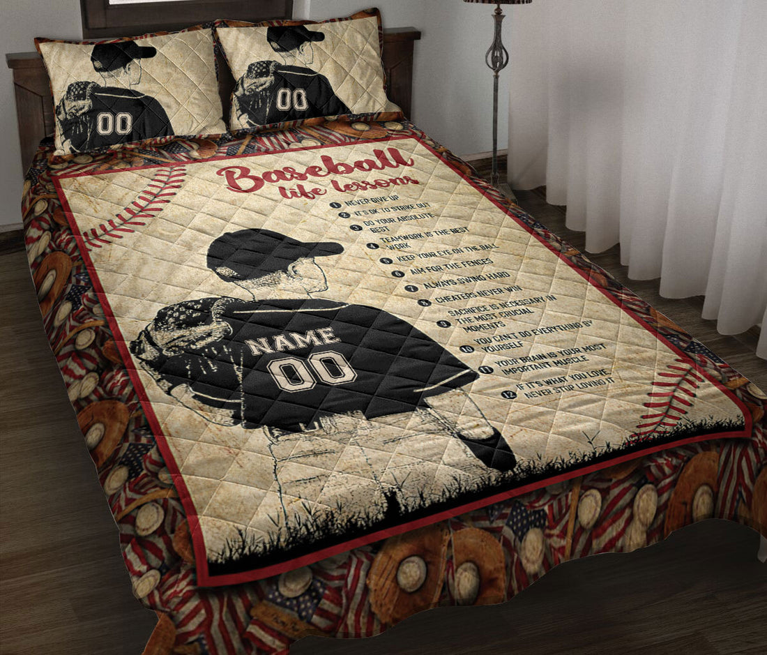 Ohaprints-Quilt-Bed-Set-Pillowcase-Baseball-Life-Lesson-Boy-Baseball-Fan-Gift-Custom-Personalized-Name-Number-Blanket-Bedspread-Bedding-3037-Throw (55'' x 60'')