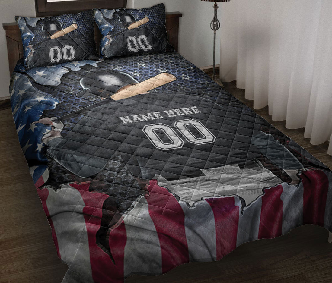 Ohaprints-Quilt-Bed-Set-Pillowcase-Baseball-Boy-Baseball-Lover-Fan-Gift-Us-Flag-Custom-Personalized-Name-Number-Blanket-Bedspread-Bedding-3038-Throw (55'' x 60'')