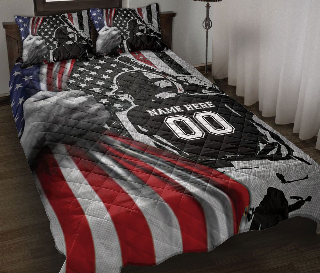 Ohaprints-Quilt-Bed-Set-Pillowcase-Baseball-Boy-Lover-Fan-Gift-Us-Flag-Black-Custom-Personalized-Name-Number-Blanket-Bedspread-Bedding-756-Throw (55'' x 60'')